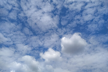 雲の多い春の空
