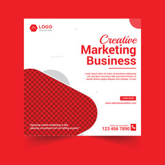 Creative Marketing Business Red Social Post Design Template