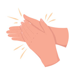 Obraz premium Applauding semi flat color vector hand gesture. Editable pose. Human body part on white. Expressing contentment cartoon style illustration for web graphic design, animation, sticker pack