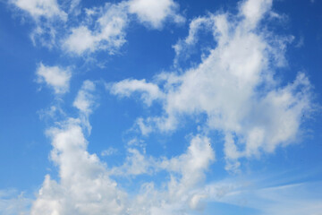 Blue sky with sparse clouds