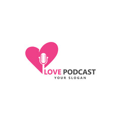 love podcast vector logo icon illustration