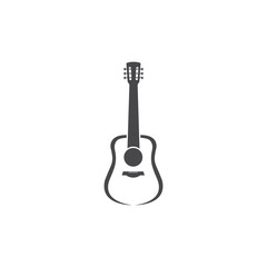 Fototapeta premium Guitar logo template vector icon illustration
