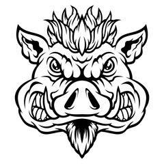 Wild boar head mascot.