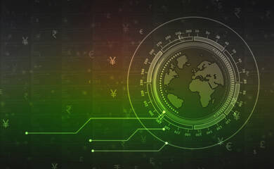 Money transfer. Global Currency. Stock Exchange, Financial Background,Stock market concept