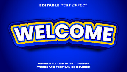 Welcome 3d editable text effect
