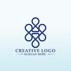 Logo design for salary on demand fin tech letter H