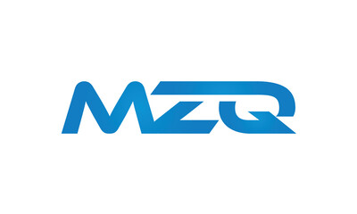 initial MZQ creative modern lettermark logo design, linked typography monogram icon vector illustration 