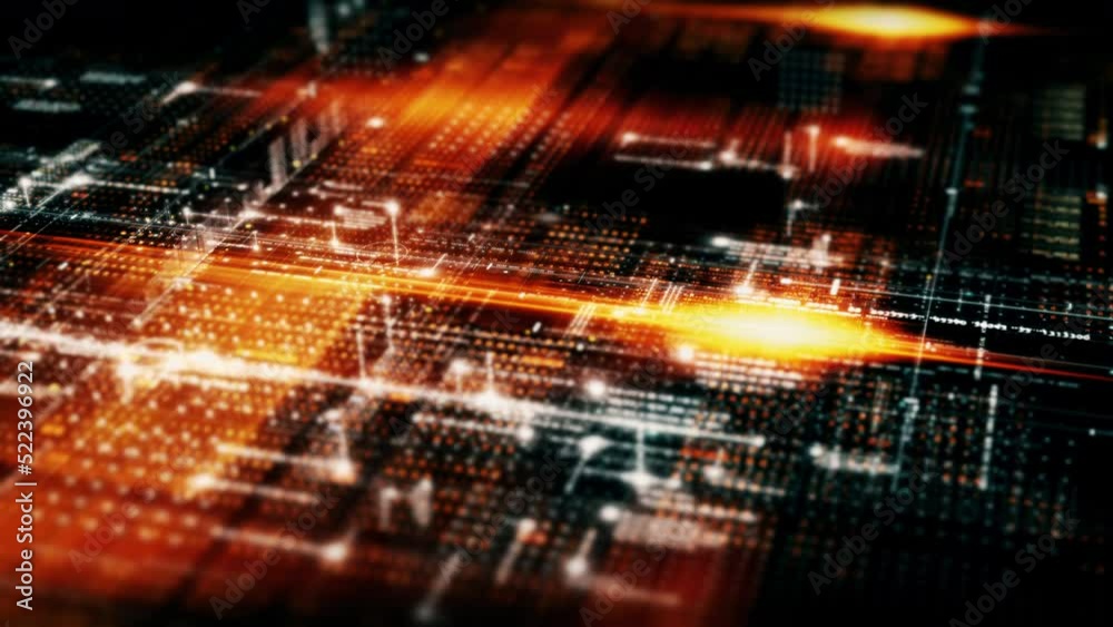 Aufkleber Futuristic digital generated motion abstract matrix cyber environment big data analytic artificial intelligent metaverse simulation, head up display background