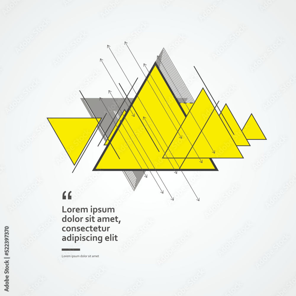 Poster Triangle geometry abstract vector illustration. Vector technology card. Concept style dynamic pattern design