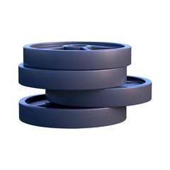 3d barbell plate icon transparent background