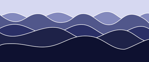 Sea waves with lines vector design concept, sea wave, water stream, ocean waves, suitable for background, wallpaper, digital art gallery, interior design picture, other graphical resources