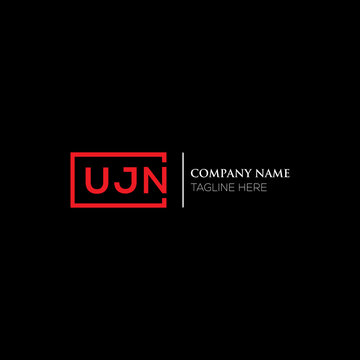 UJN logo monogram isolated on circle element design template, UJN letter logo design on black background. UJN creative initials letter logo concept. UJN letter design.
