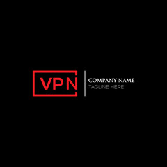 VPN logo monogram isolated on circle element design template, VPN letter logo design on black background. VPN creative initials letter logo concept. VPN letter design.
