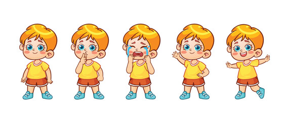 Set of boys characters