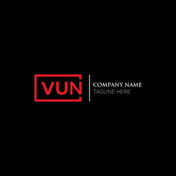 VUN logo monogram isolated on circle element design template, VUN letter logo design on black background. VUN creative initials letter logo concept. VUN letter design.
