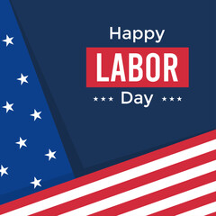 simple happy labor day poster template with american flag