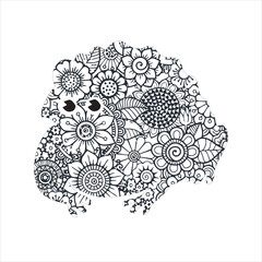 Frog Mandala Coloring Page. Zentangle style . Frog coloring page for kids and adults