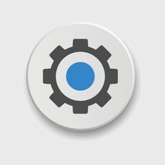 setting/gear icon with button for ui, social media, website Isolated on white background. Multicolor icon
