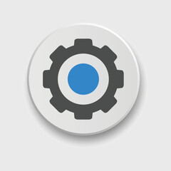 setting/gear icon with button for ui, social media, website Isolated on white background. Multicolor icon
