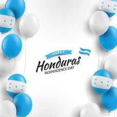 Vector Illustration of  Honduras Independence Day. Background with balloons
