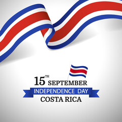 Vector Illustration of Independence Day in Costa Rica. Ribbon
