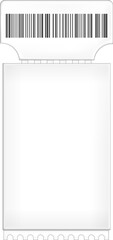 Empty mock-up ticket with barcode