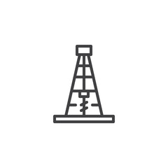 Drilling rig line icon