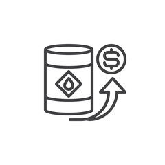 Oil barrel price line icon