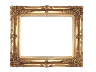Foto op Canvas antique gold picture frame isolated on transparent background © Axel Bueckert