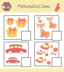 Workbook on mathematics for preschool education. Puzzles for children. Learn to count. Solve examples