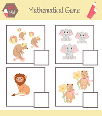Workbook on mathematics for preschool education. Puzzles for children. Learn to count. Solve examples