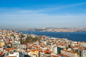 Obraz premium Aerial view of Istanbul historical district on sunny day
