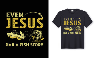 Fishing T Shirt Design Vector Template