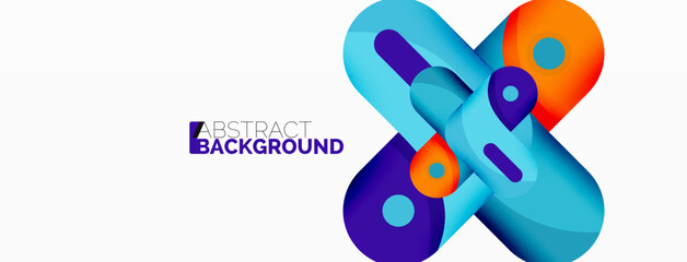 Creative geometric wallpaper. Round arrow shape minimal geometric background. Techno business template for wallpaper, banner, background or landing
