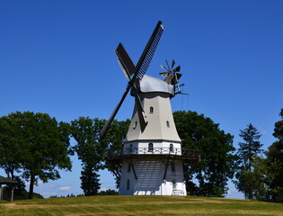 Historical Wind Mill in Spring in the Village Sprengel, Lower Saxony