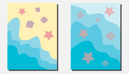 Wall decoration of beach sand and sea animals