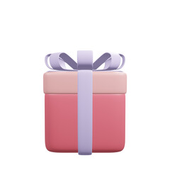 3D rendering pink gift box isolated
