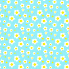 Simple daisy flower background pattern vector. Minimalist floral seamless illustration