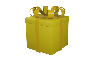 3D rendering yellow gift box isolated