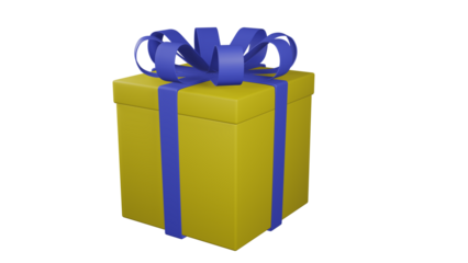 3D rendering yellow gift box isolated
