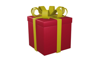 3D rendering red gift box isolated
