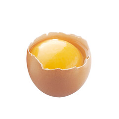 chicken eggs in broken eggshells on transparent background png file