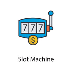 Slot Machine vector filled outline Icon Design illustration. Sports And Awards Symbol on White background EPS 10 File