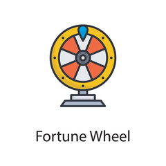Fortune Wheel vector filled outline Icon Design illustration. Sports And Awards Symbol on White background EPS 10 File