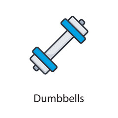 Dumbbells vector filled outline Icon Design illustration. Sports And Awards Symbol on White background EPS 10 File