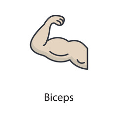 Biceps vector filled outline Icon Design illustration. Sports And Awards Symbol on White background EPS 10 File