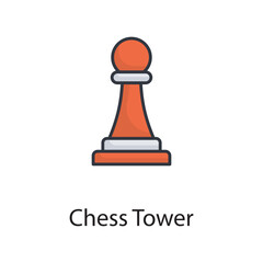 Chess Tower vector filled outline Icon Design illustration. Sports And Awards Symbol on White background EPS 10 File
