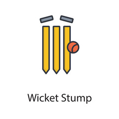 Wicket Stump vector filled outline Icon Design illustration. Sports And Awards Symbol on White background EPS 10 File