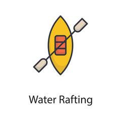 Water Rafting vector filled outline Icon Design illustration. Sports And Awards Symbol on White background EPS 10 File