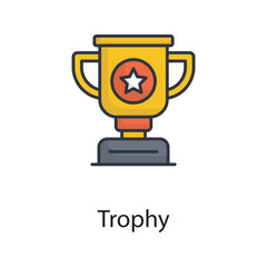 Trophy vector filled outline Icon Design illustration. Sports And Awards Symbol on White background EPS 10 File